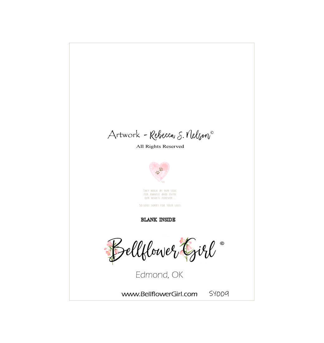 Bellflower Girl - They Walk By Our Side For Awhile - Pet Love & Sympathy Card