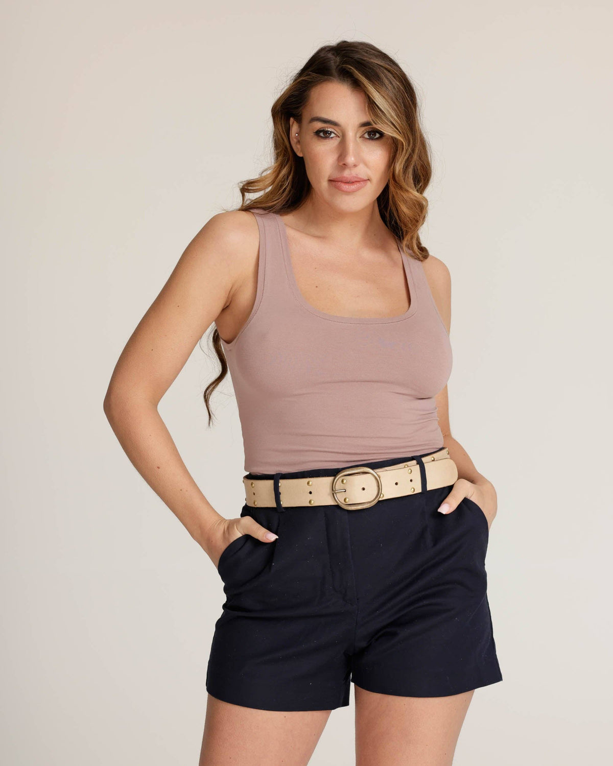 Amsterdam Heritage Leather Belts, Bags, Jackets & Apparel - Devi | Antique Brass-Accented Leather Belt
