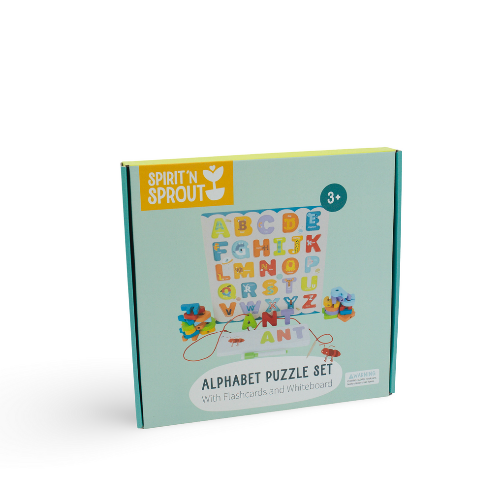 Spirit 'N Sprout - CASE ABC Puzzle with Flashcards, Tactile Alphabet Learning