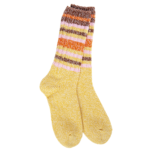 World's Softest® Socks - Ragg Crew Honey Stripe