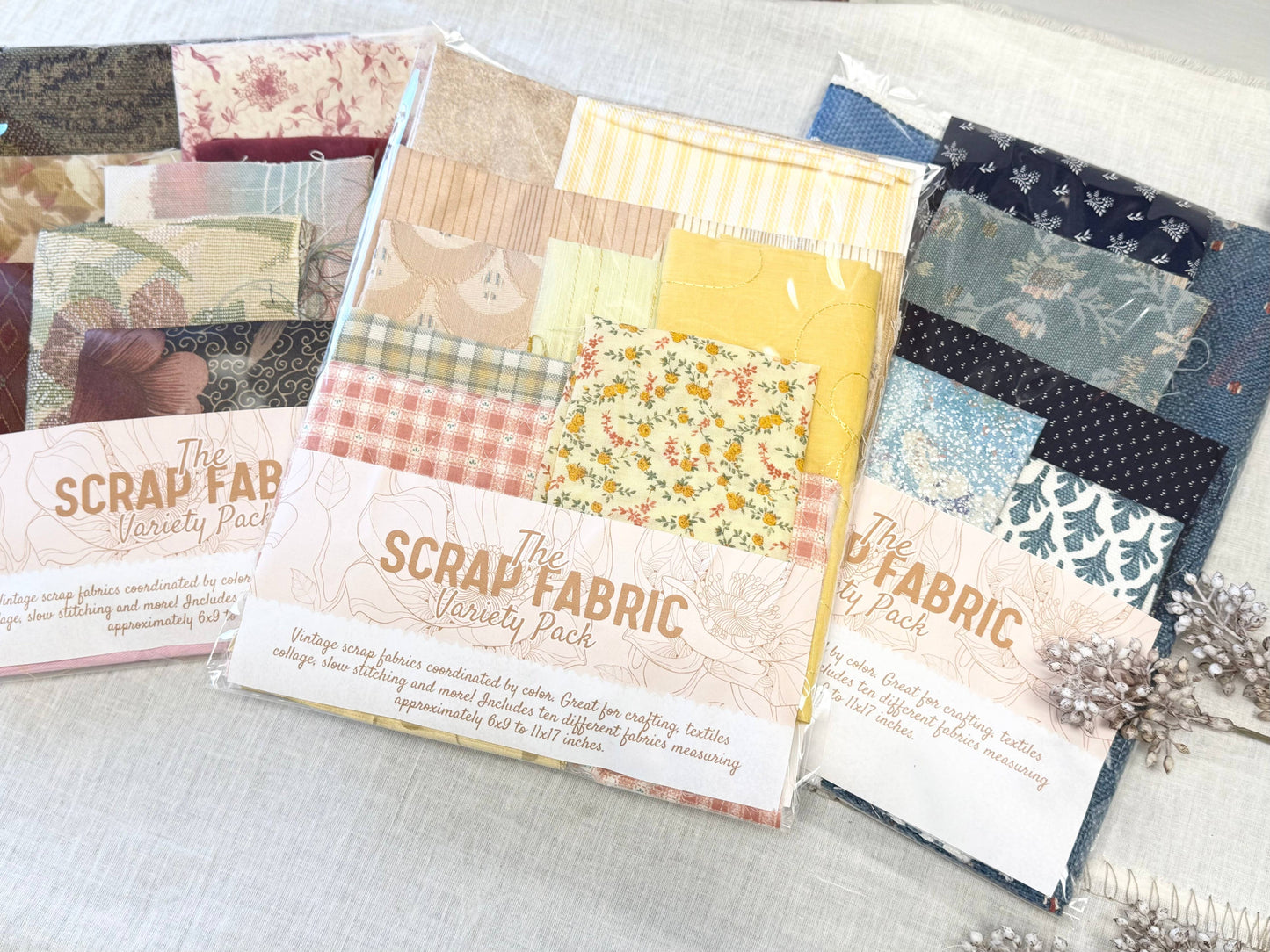 A House of Books - Fabric Scraps by Color for Mixed Media Art