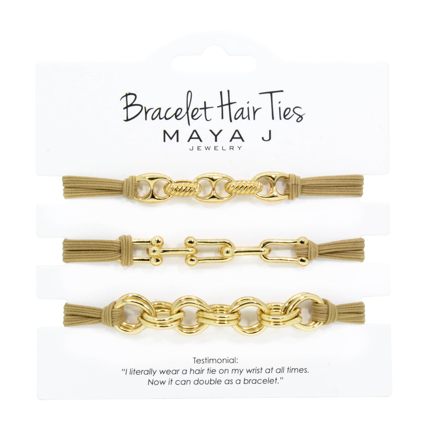 Maya J - 2-in-1 Bracelet Hair Tie Set - Classic - 3 Pc Set