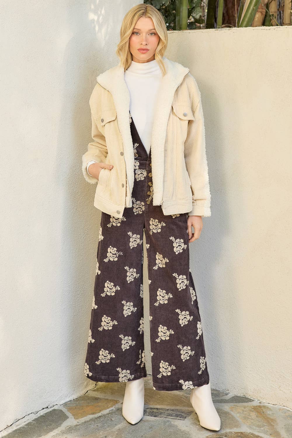 Mystree - 60817 Corduroy Mixed Sherpa Jacket