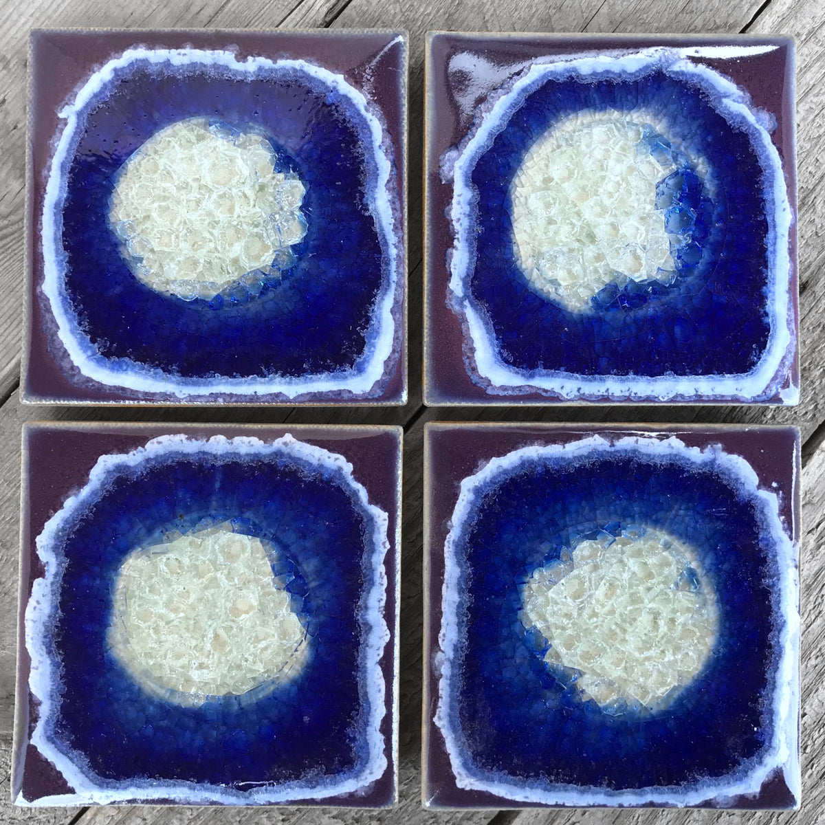 Dock 6 Pottery - Square Coaster - Purple - Individual Coaster