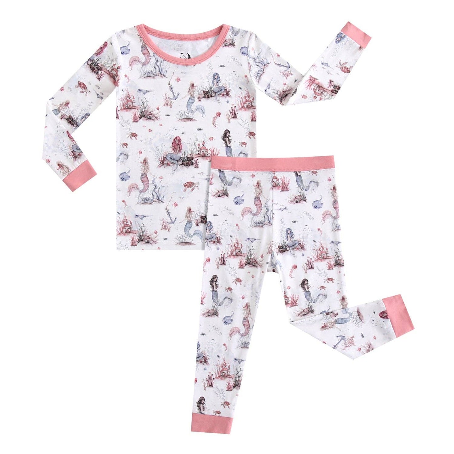 Jammie Session formerly Big Dreams Little Jammies - Mermaid Cove Long Sleeve PJ's Long Sleeve Kids Bamboo Pajamas sets, Baby toddler Unisex kids sleepwear, Gender natural Clothing, Kids outfit, Matching Family Pajamas,
