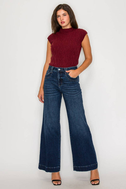 ARTEMIS VINTAGE - TUMMY CONTROL HIGH RISE A LINE WIDE LEG JEANS