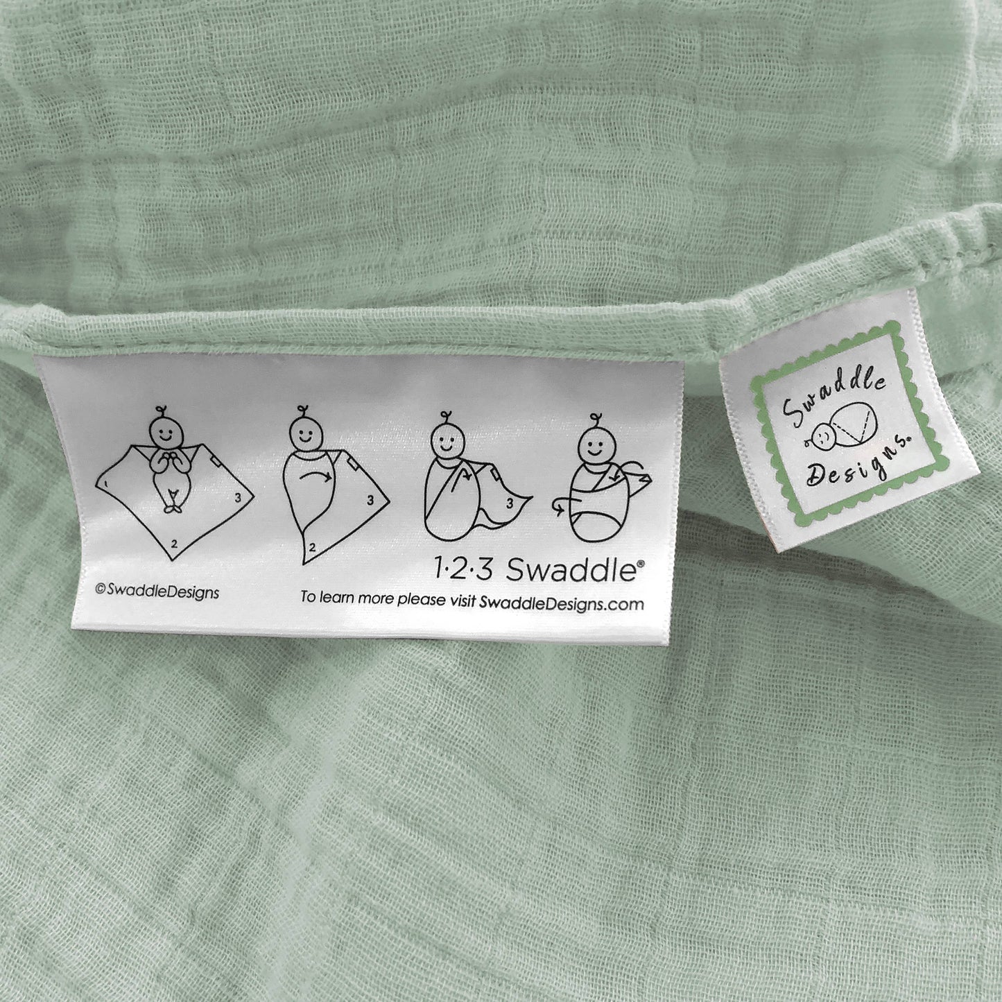 SwaddleDesigns - Jadeite Muslin Swaddle Blanket, Premium Cotton