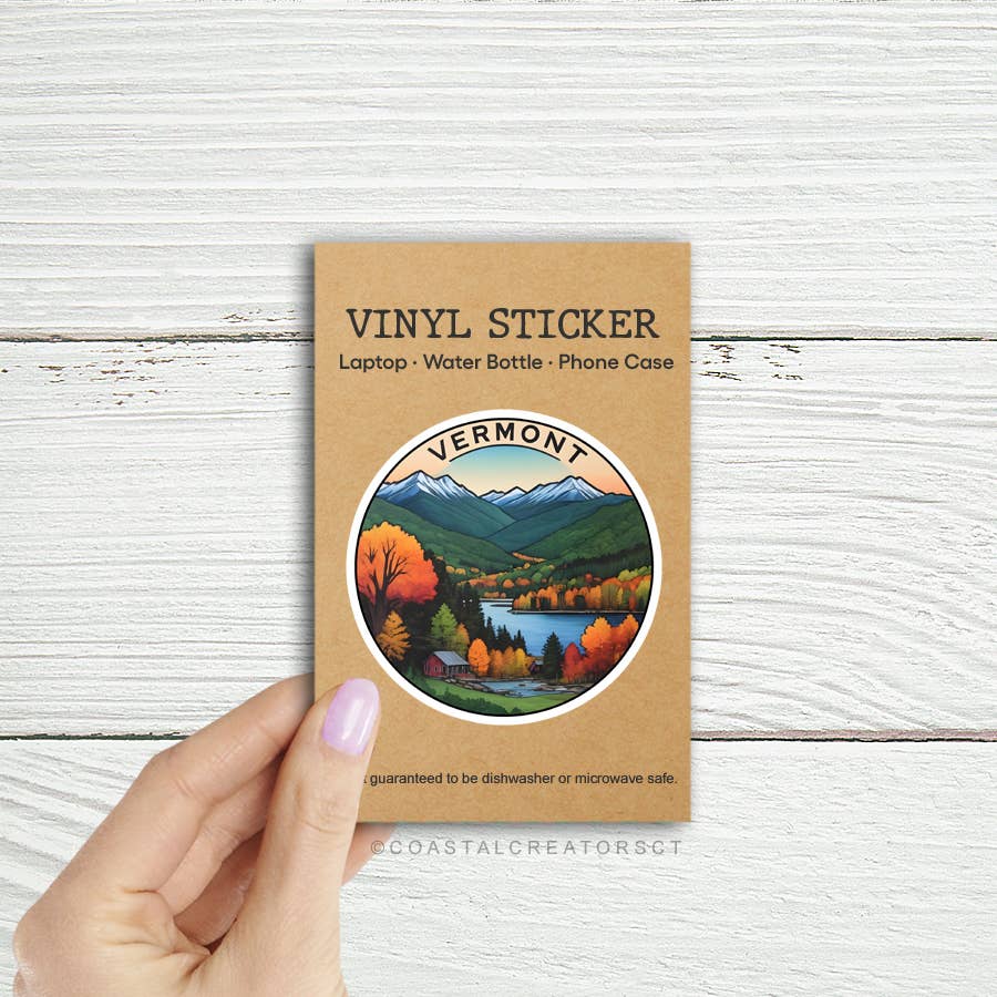 Coastal Creators of Connecticut - Fall in Vermont Laptop Water Bottle Sticker