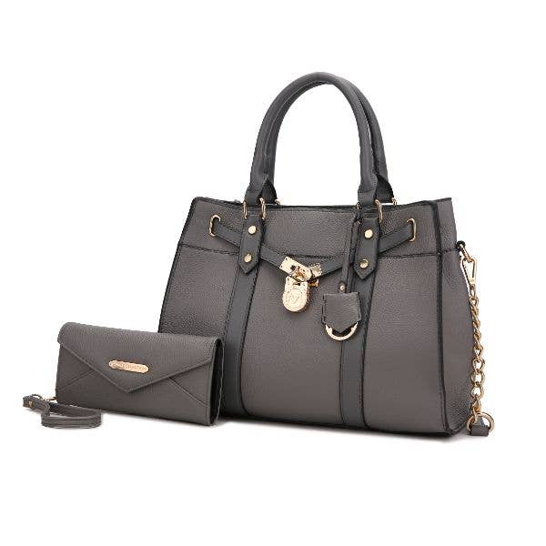 MKF Collection - Christine Vegan Leather Women Satchel Bag & wallet by Mia K
