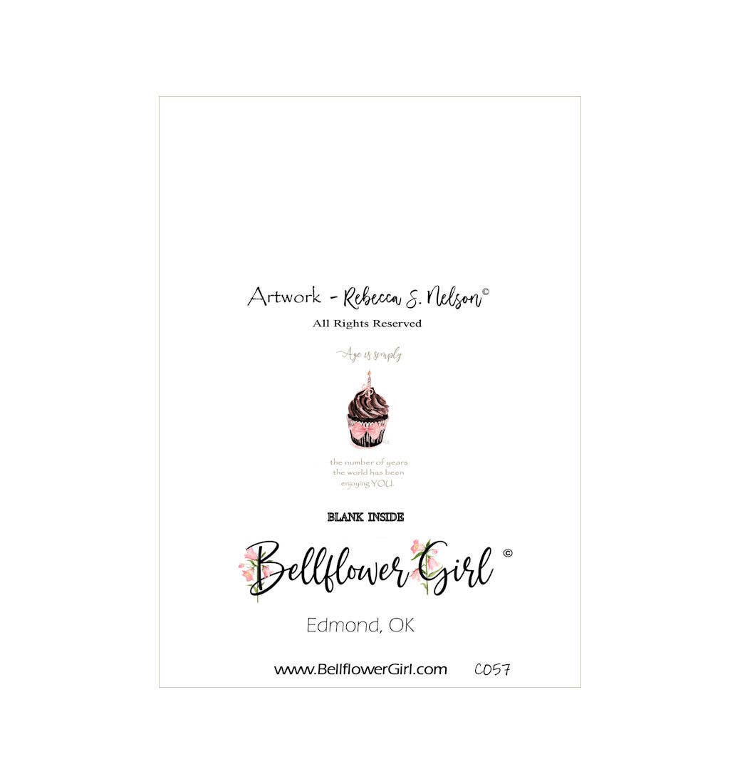 Bellflower Girl - Age is Simply the Number... Chocolate Cupcake Birthday Card