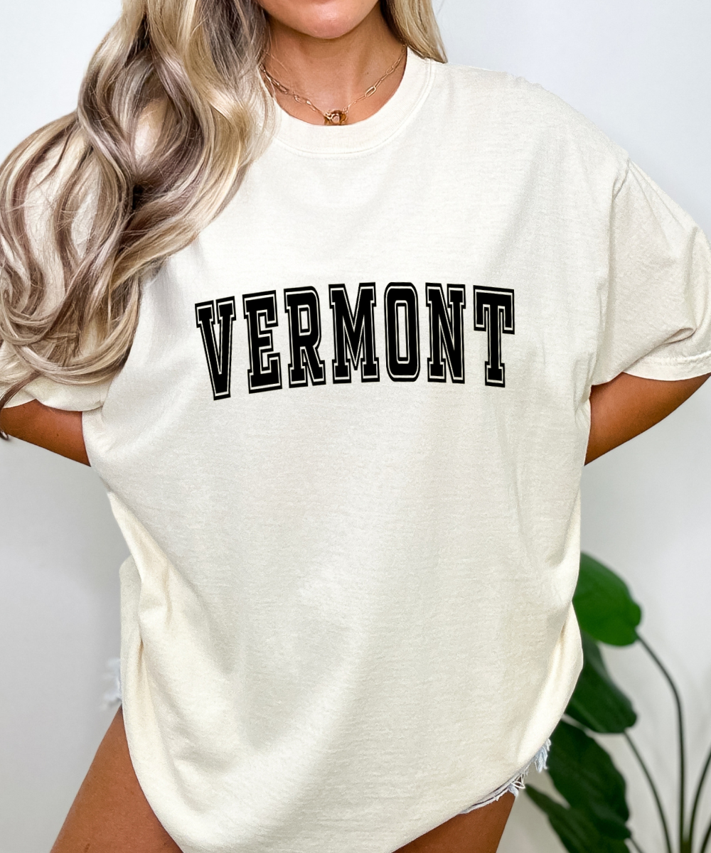 Basic And Peachy - Vermont State Graphic T-Shirt