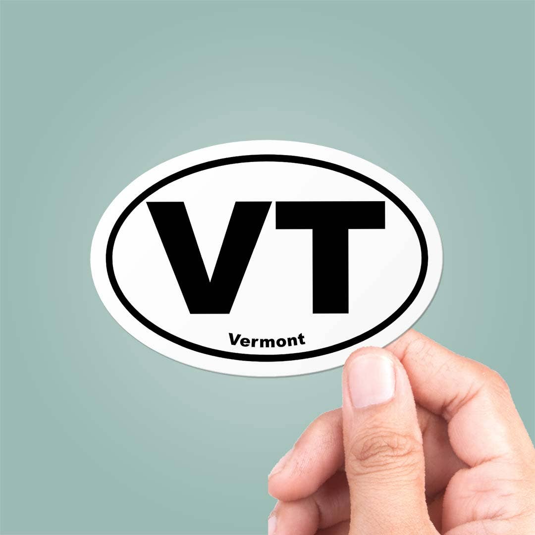 CJ's Sticker Shop - Vermont VT State Oval Sticker Vinyl Decal