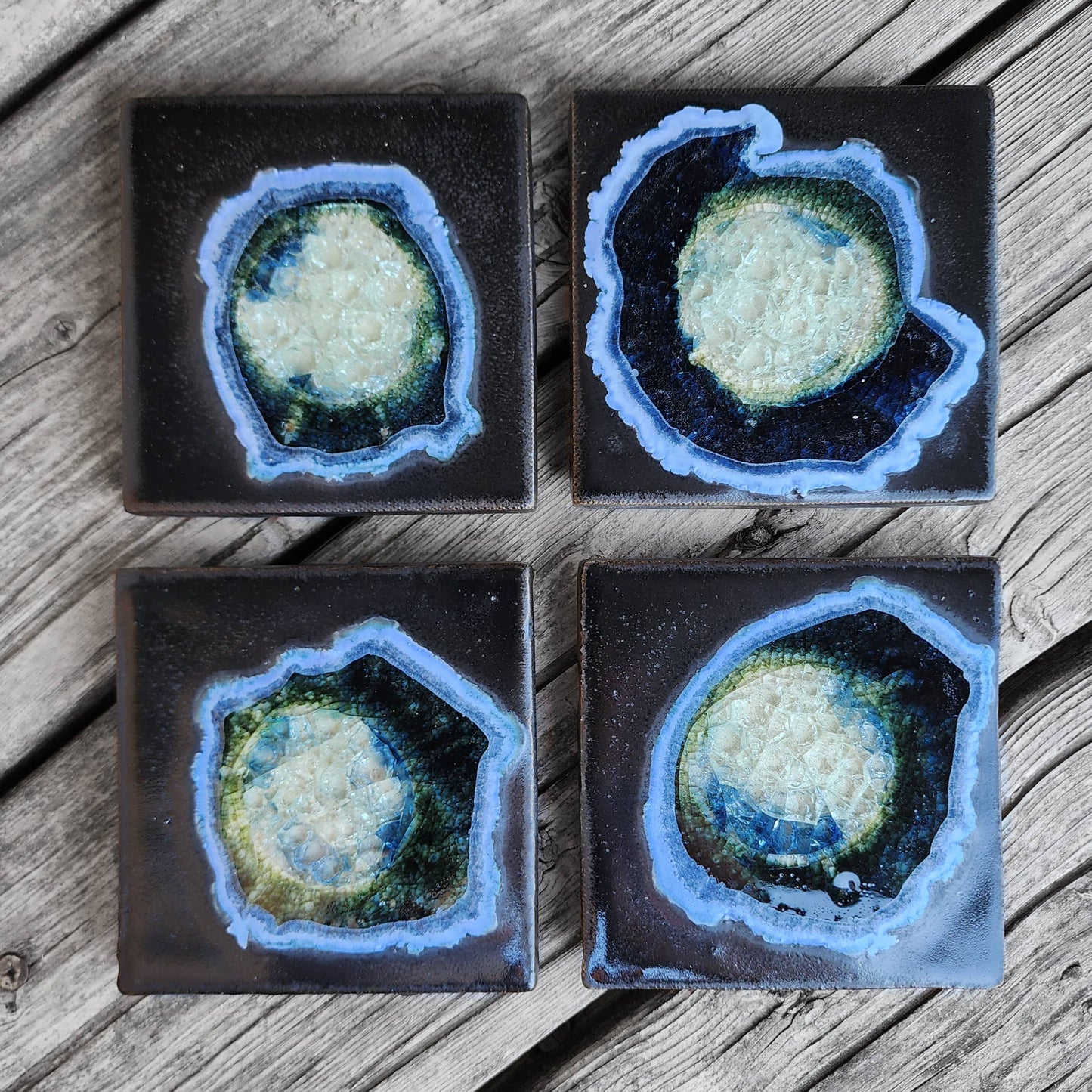 Dock 6 Pottery - Square Coaster - Onyx - Individual Coaster
