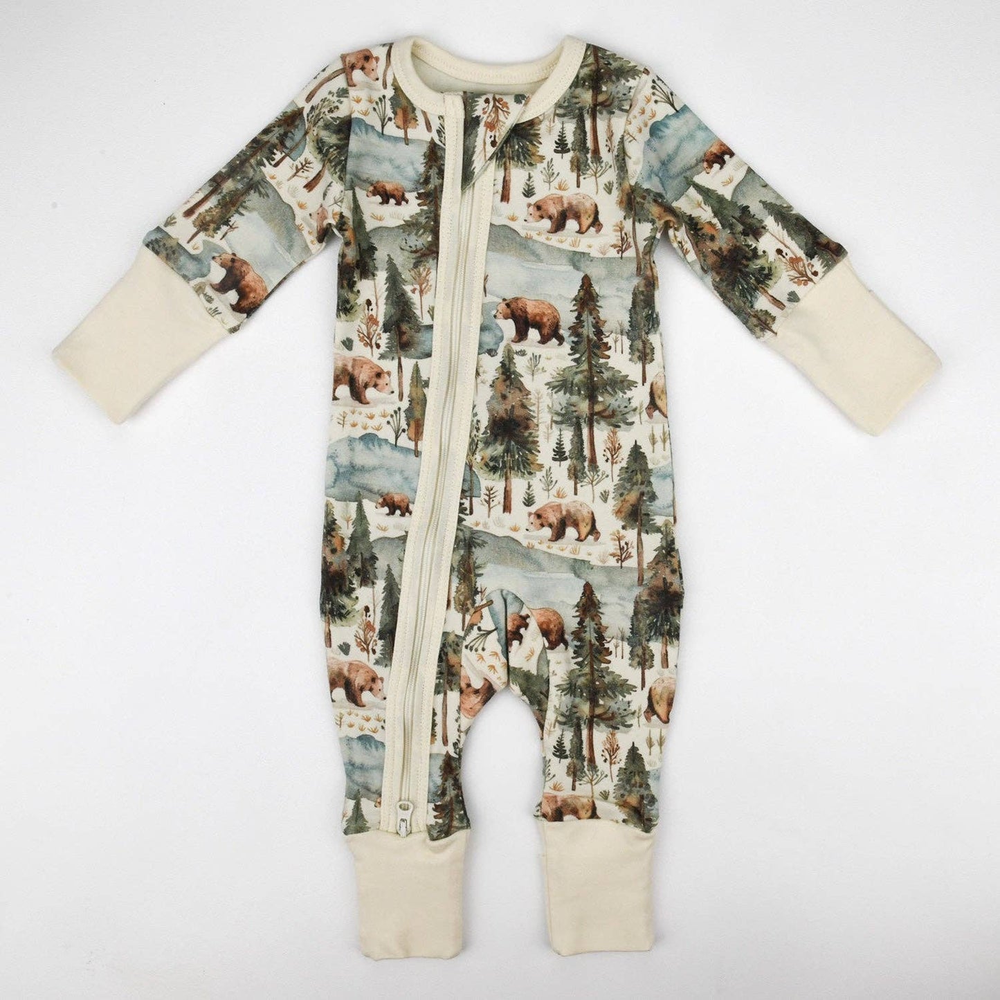 Earthy - Organic Cotton Baby Pajamas 2-Way Zip Front Zipper Sleeper, Crispin