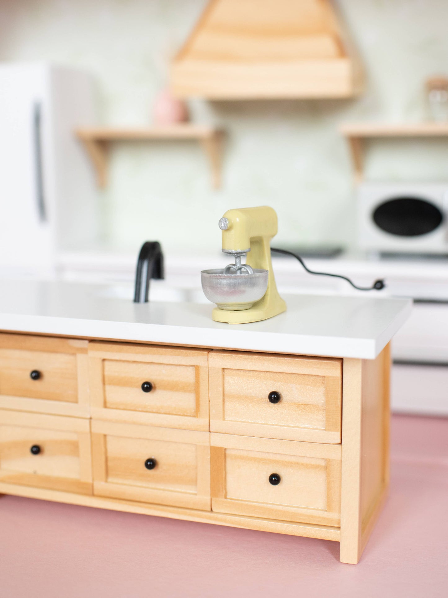 Macy Mae Dollhouse Designs - Dollhouse Kitchen Stand Mixer | Pink Yellow Blue Green