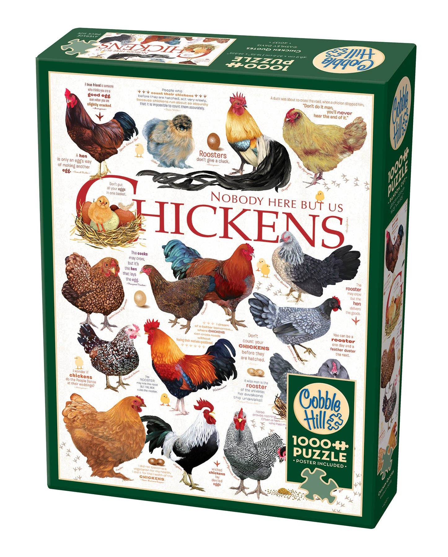 Outset Games and Cobble Hill Puzzles - Chicken Quotes 1000-Piece Puzzle