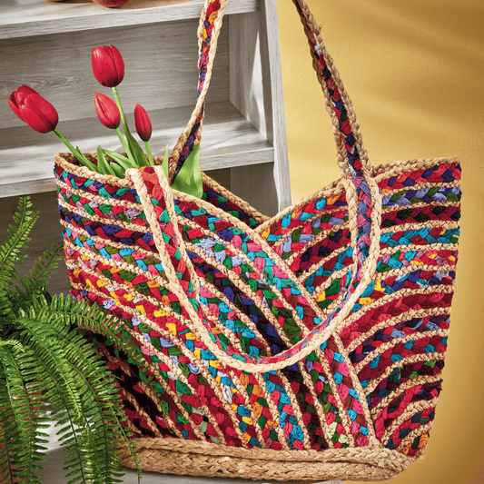 tag - Playa Braided Jute Tote Multi Summer