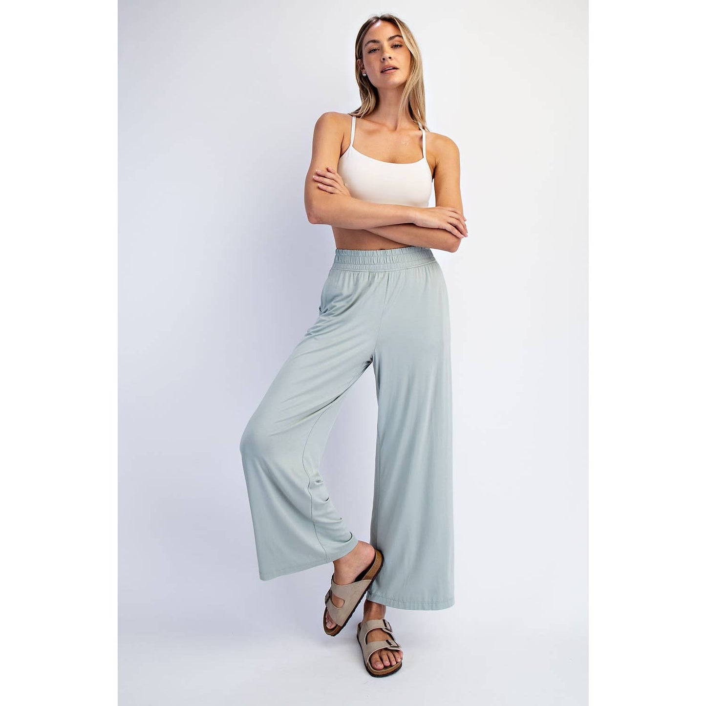 Rae Mode - VISCOSE MODAL CROPPED WIDE LEG PANTS
