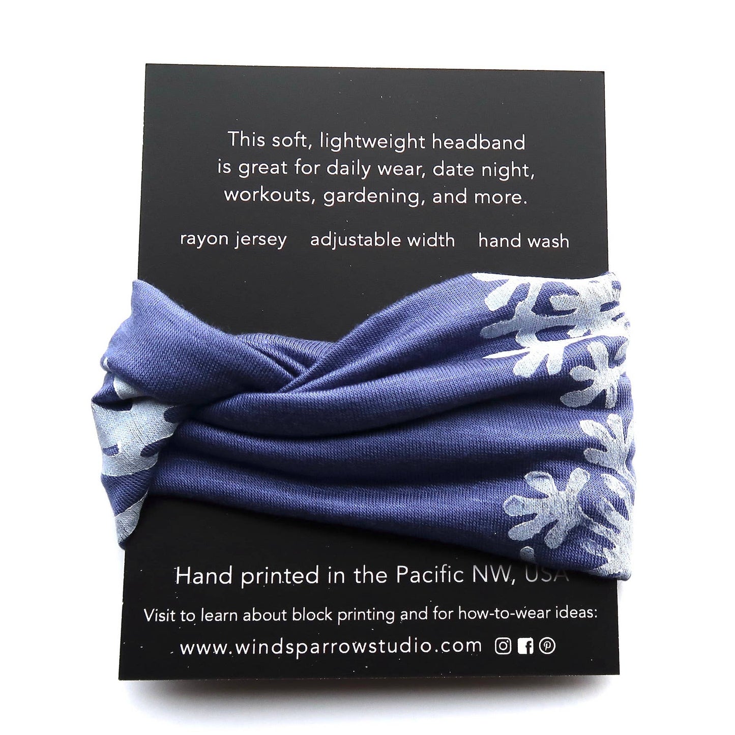 Windsparrow Studio - Headband - Parsley (white ink)