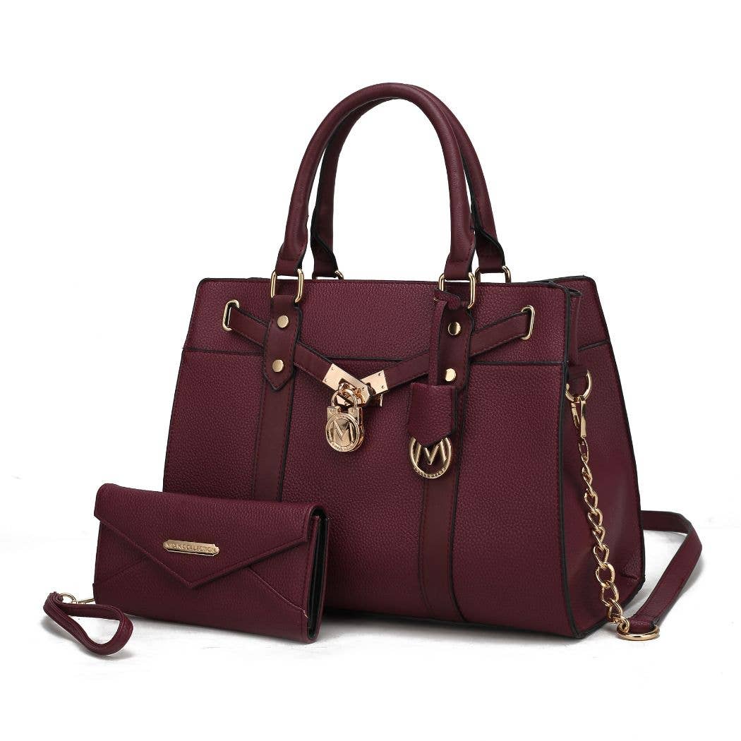 MKF Collection - Christine Vegan Leather Women Satchel Bag & wallet by Mia K