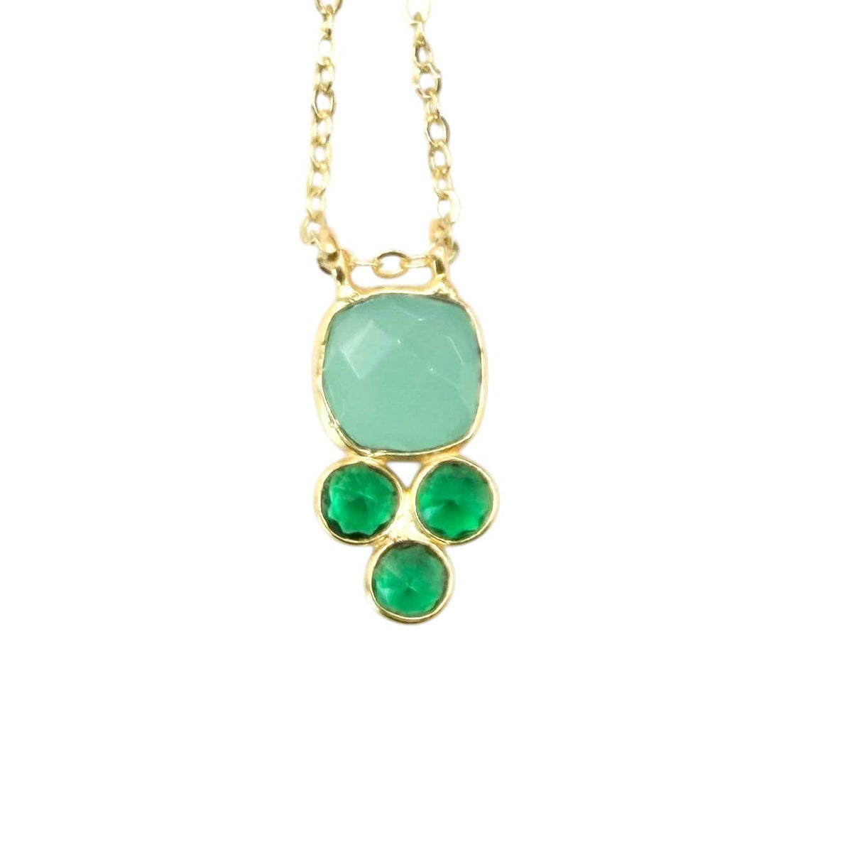 VB&CO Designs Handmade Jewelry - Genuine Gemstone Dainty Cluster Gold Necklaces