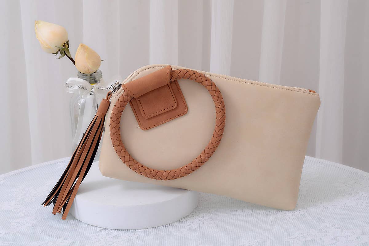 MiMi Wholesale - BP204 Fashion Cuff Handle Tassel Wristlet Clutch