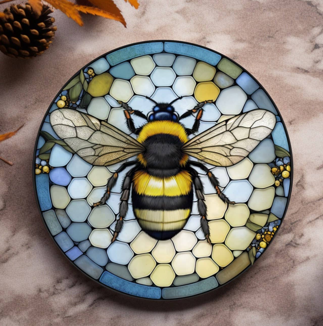 Fernville Creations - Bee Coaster, Bee Keeper Gift, Nature Inspired Home Decor