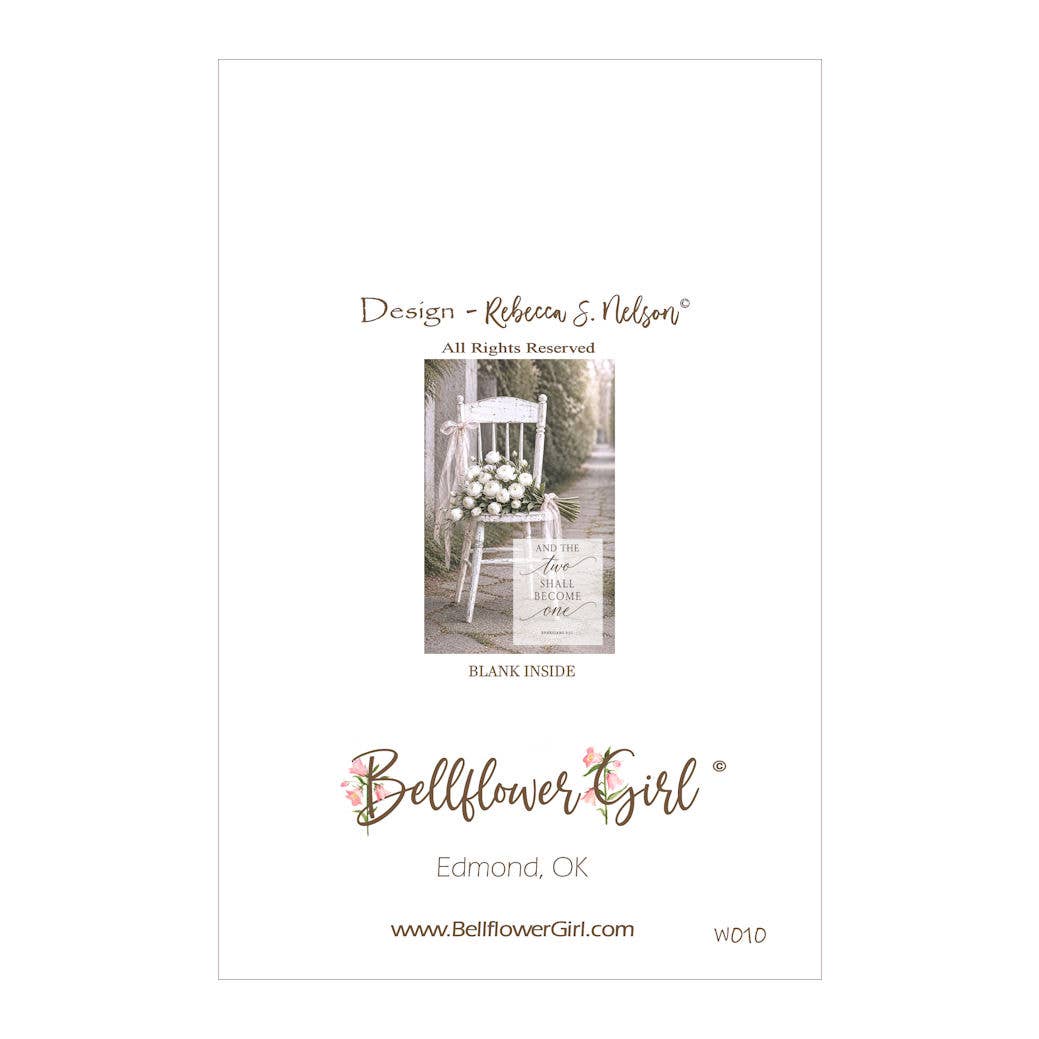 Bellflower Girl - Wedding Vintage Bride Flower Bouquet | Old Chair Photo Card