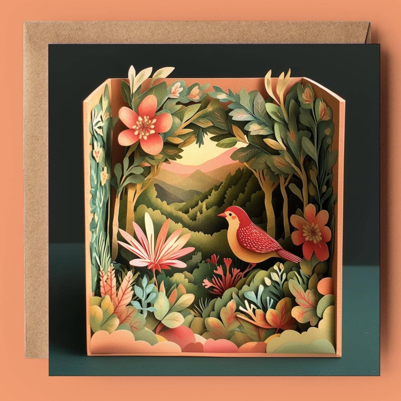 Good Post Day - Bird in Sunrise Landscape 2D Printed Card