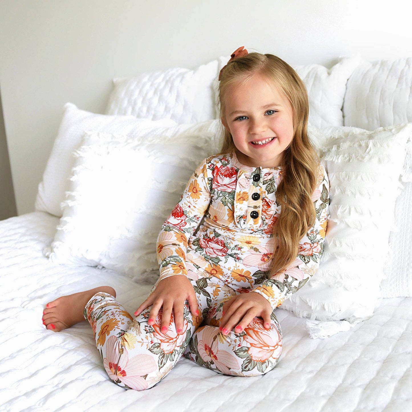 Gigi and Max - Bamboo Pajama Kids Clothing Sleepies Toddler 2PC Ruffle Set Nella
