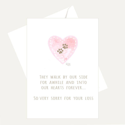 Bellflower Girl - They Walk By Our Side For Awhile - Pet Love & Sympathy Card
