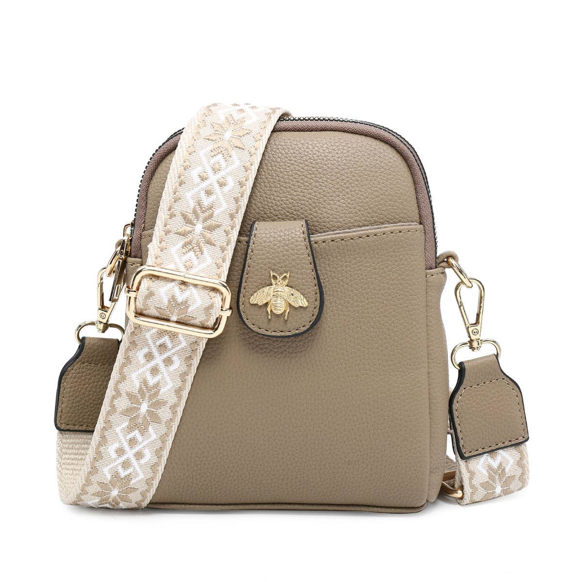 Papaya Fashion Ltd - B23001 Cross Body Handbag with double zip top sections