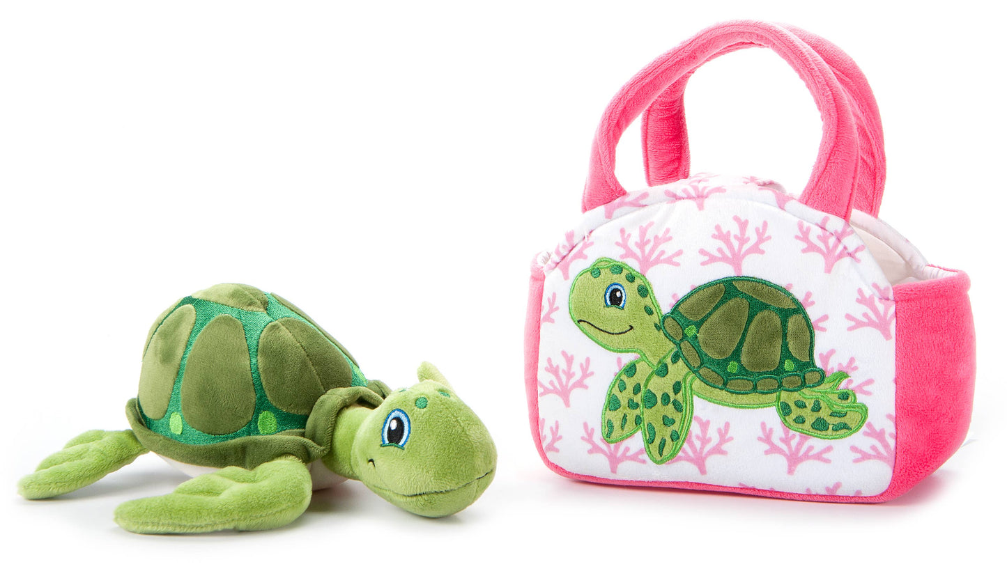 The Petting Zoo - Plush Animal Set with Purse -  Sea Turtle