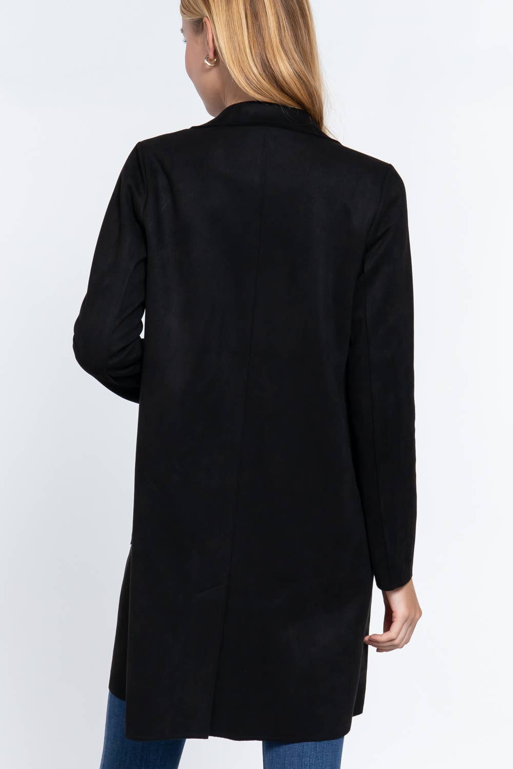 Active Basic | Active USA - Long Sleeve Open Front Faux Suede Jacket