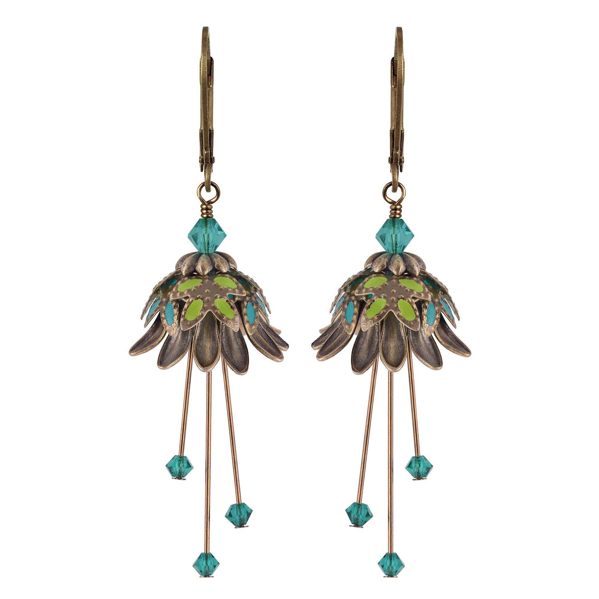 NoMonet - Flower Fairy: Painted Light Daisy Flower Earrings w Crystals