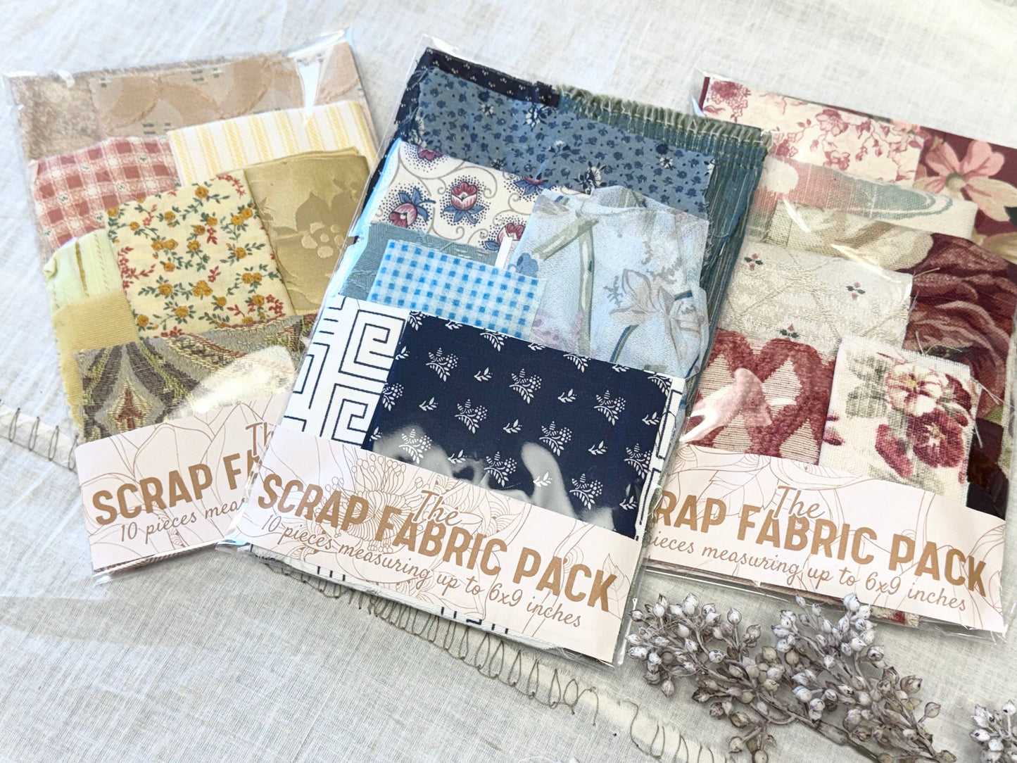A House of Books - Fabric Scraps by Color Textile Collage