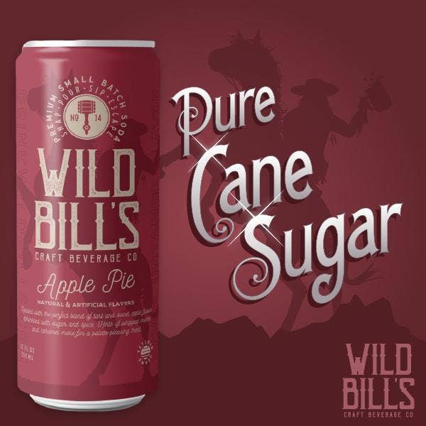 Wild Bill’s Craft Beverage Co. - Apple Pie - Premium Cane Sugar Soda, 12-Pack, Cans