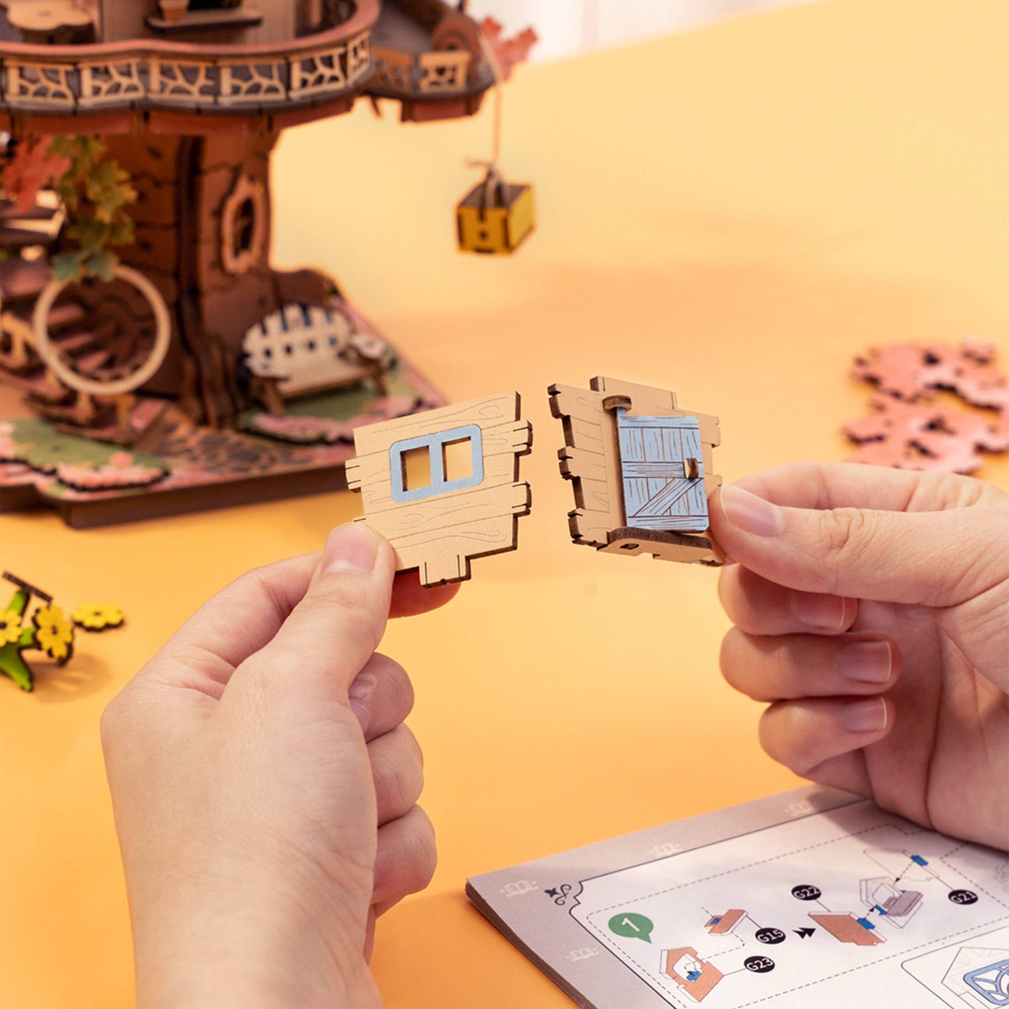 Hands Craft - DIY Wooden Puzzle: Sakura Tree House