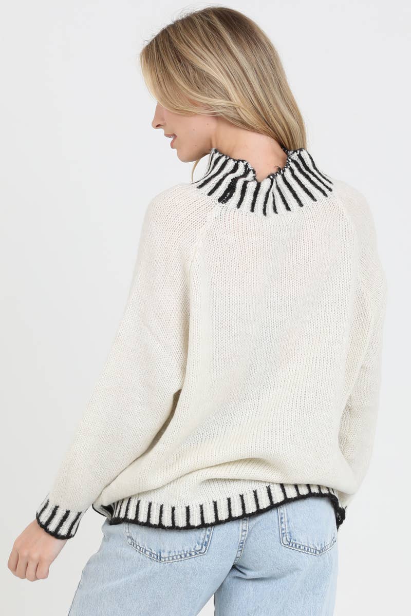 Nostalgia - NHQ23-ASIS ONE SIZE PULLOVER SWEATER WITH IVORY STICHES