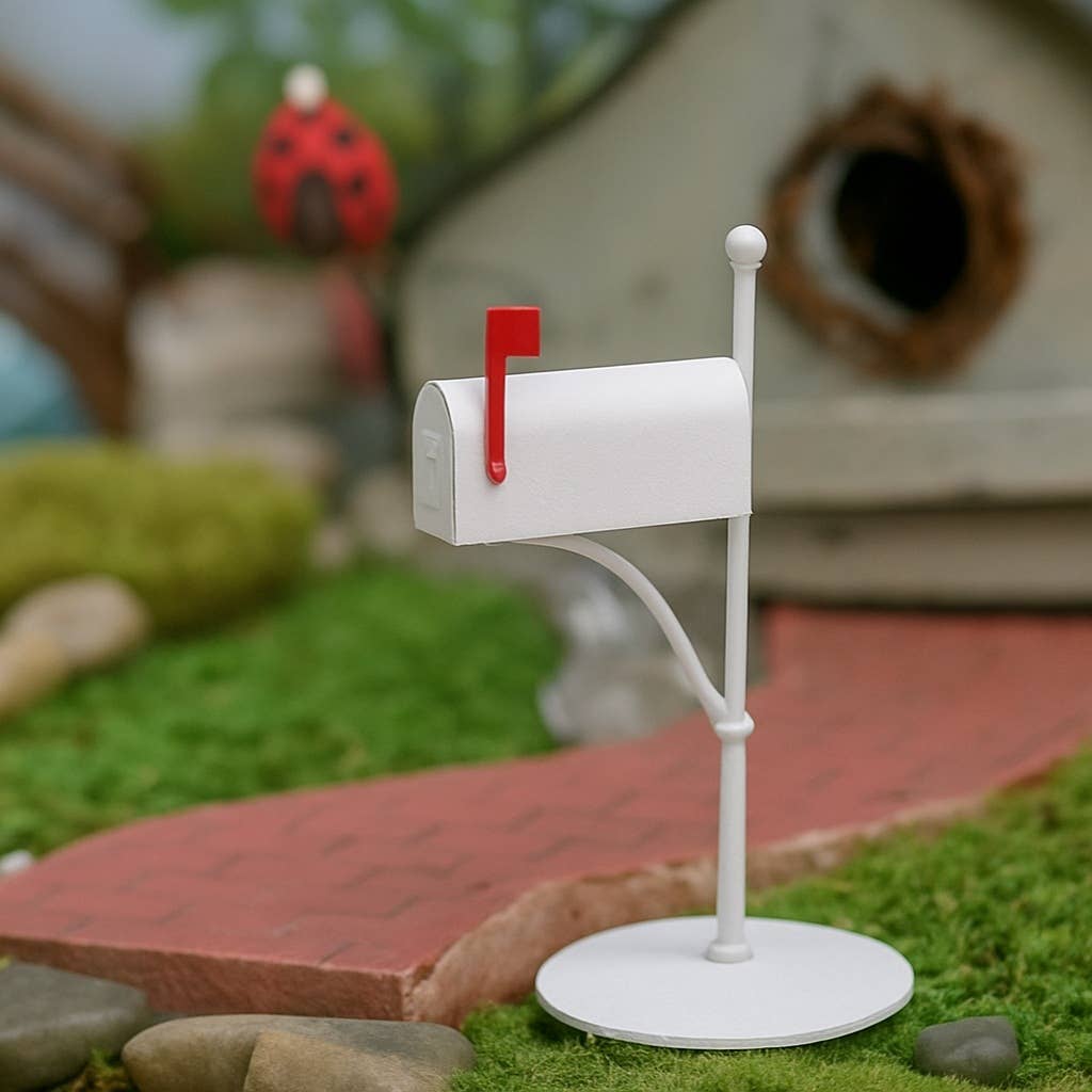 Factory Direct Craft - 4-3/4" H   Miniature Metal Mailbox on Post - Select Color