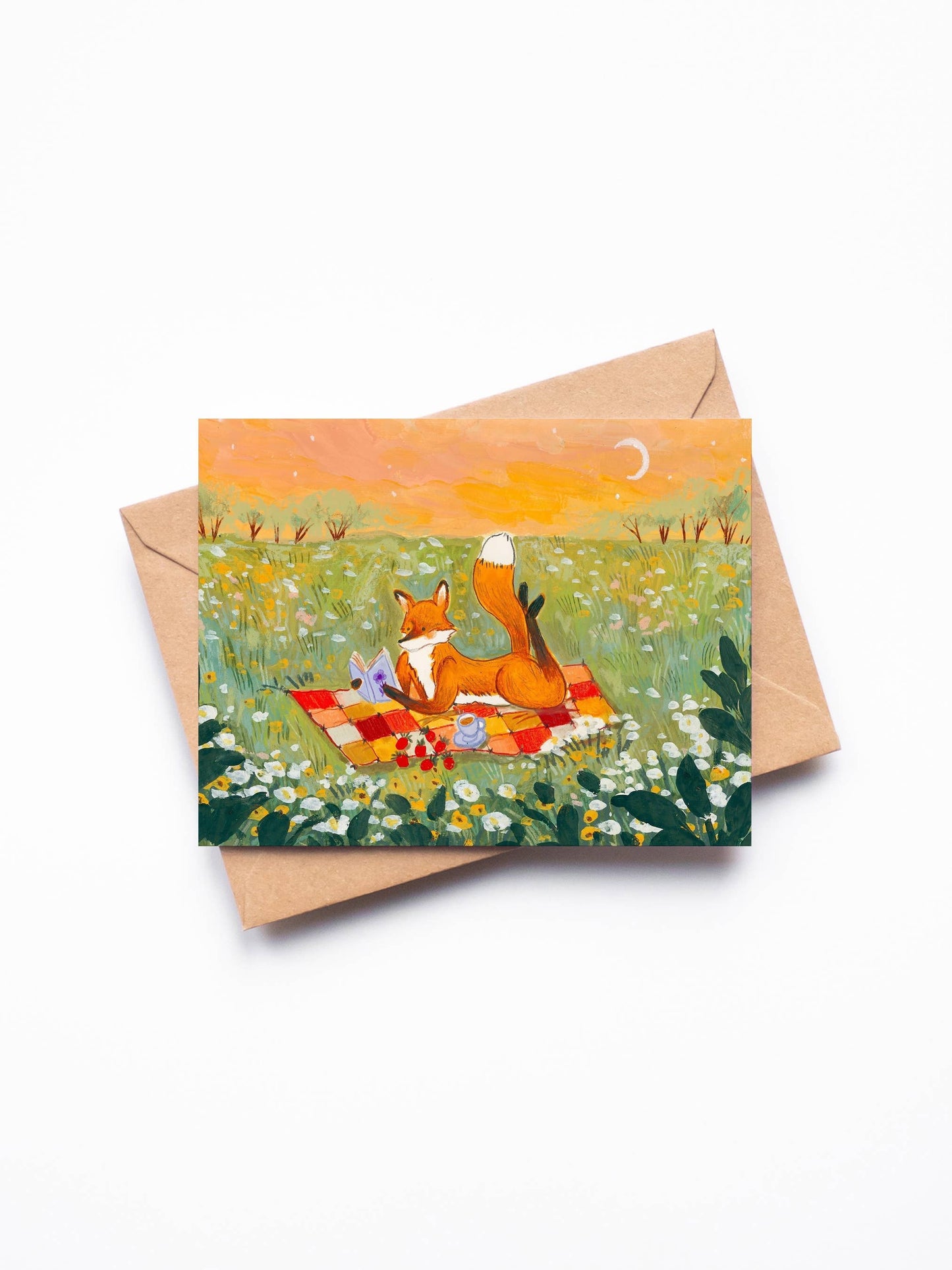 Randi Lynn Reed Illustration - Summer Picnic Single Blank Greeting Card