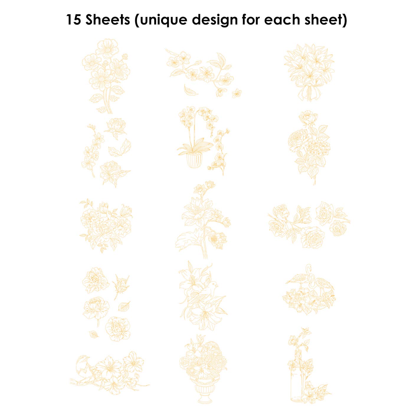 Grabie - Grabie 15 Sheets 140LB Floral-Themed Watercolor Coloring Book