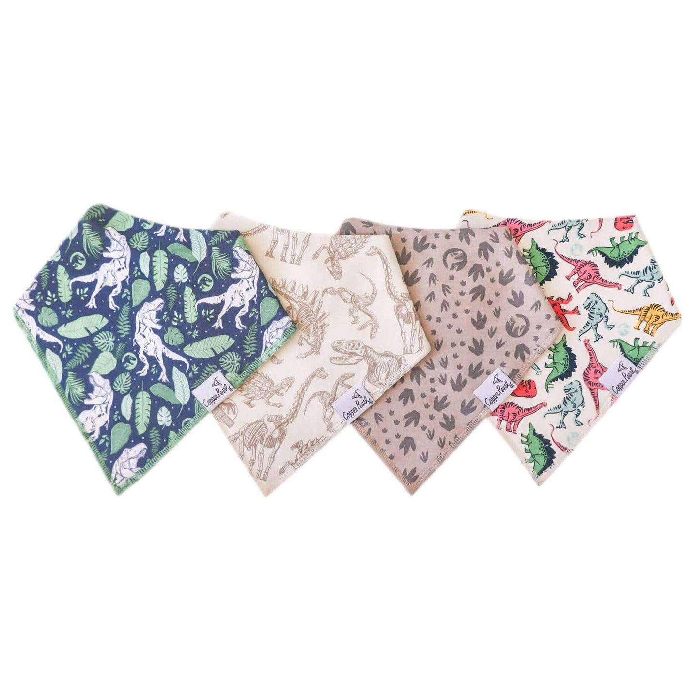 Copper Pearl - 4 Pack Baby Bandana Bibs - Jurassic Park