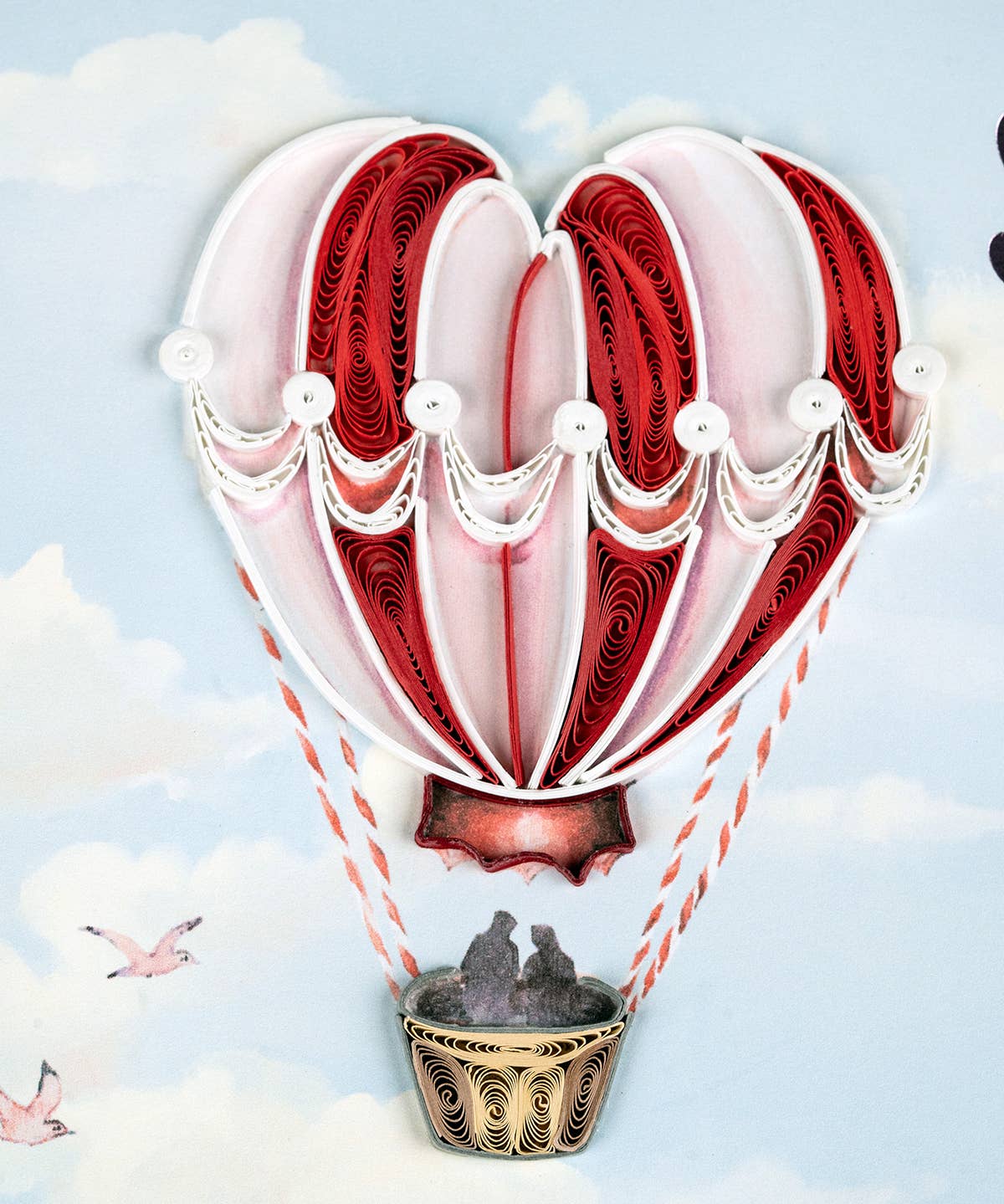 Quilling Card - Quilled Heart Air Balloon Greeting Card