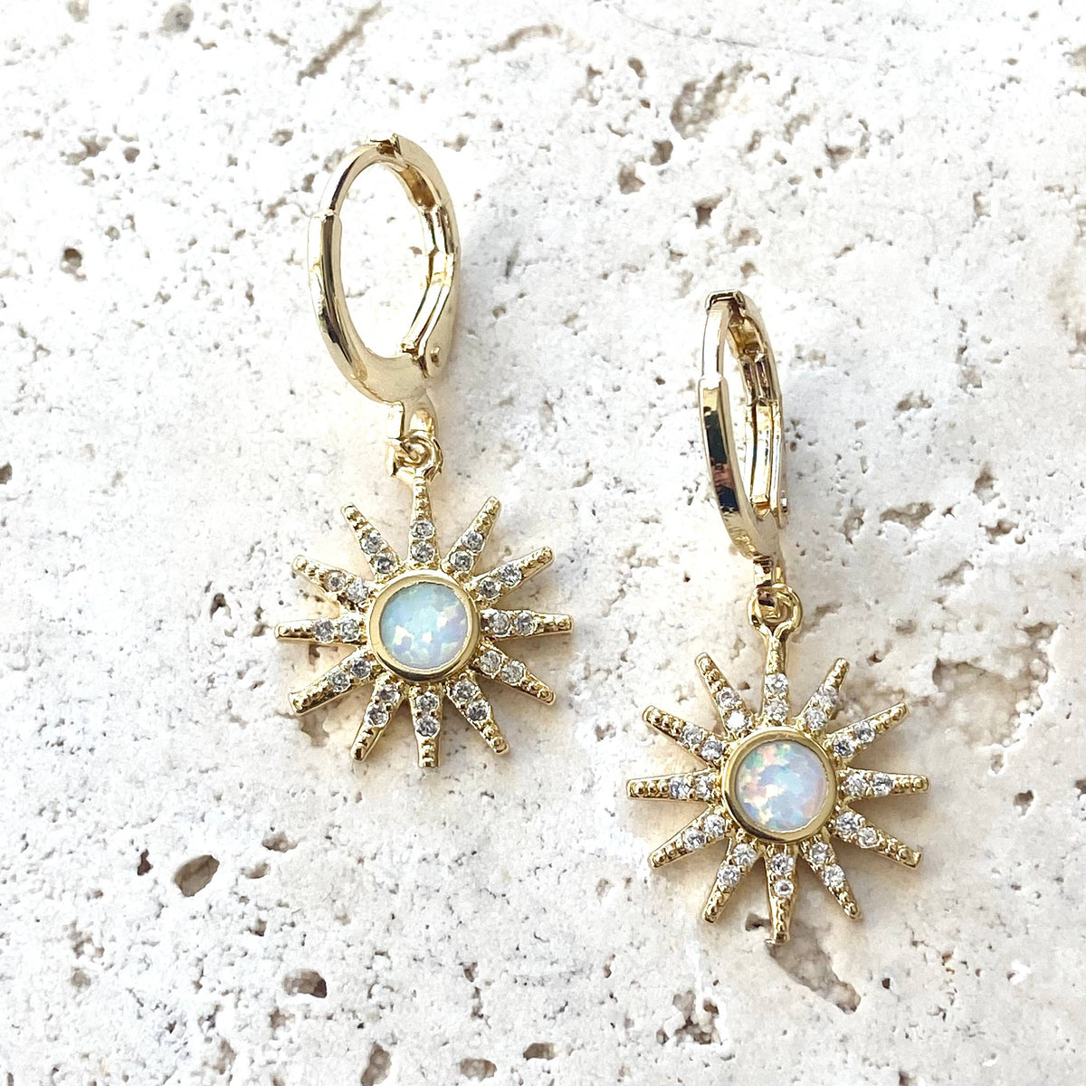 VB&CO Designs Handmade Jewelry - Opalite sun earrings