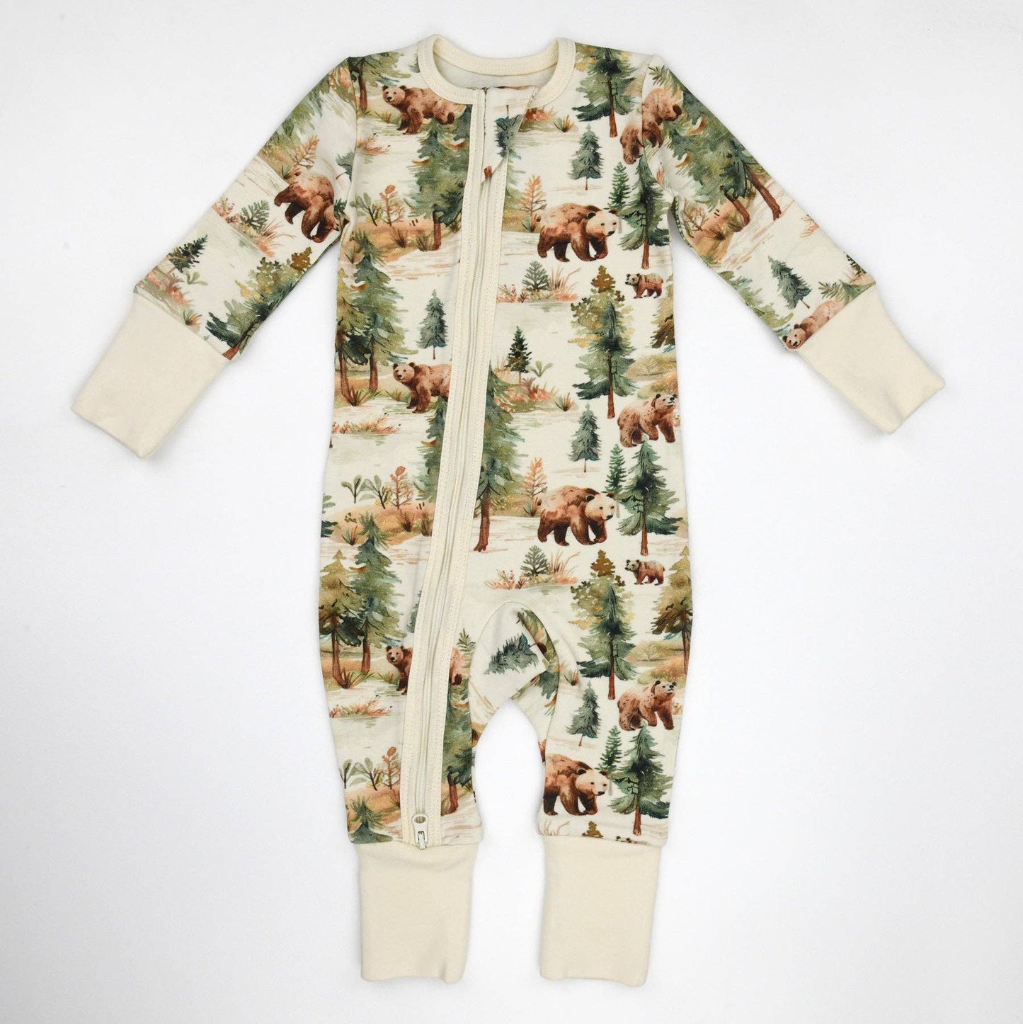 Earthy - Organic Cotton Baby Pajamas 2-Way Zip Front Zipper Sleeper, Bodhi