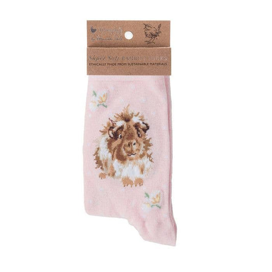 Wrendale Designs - Guinea Pig Sock - Grinny Pig - Pink