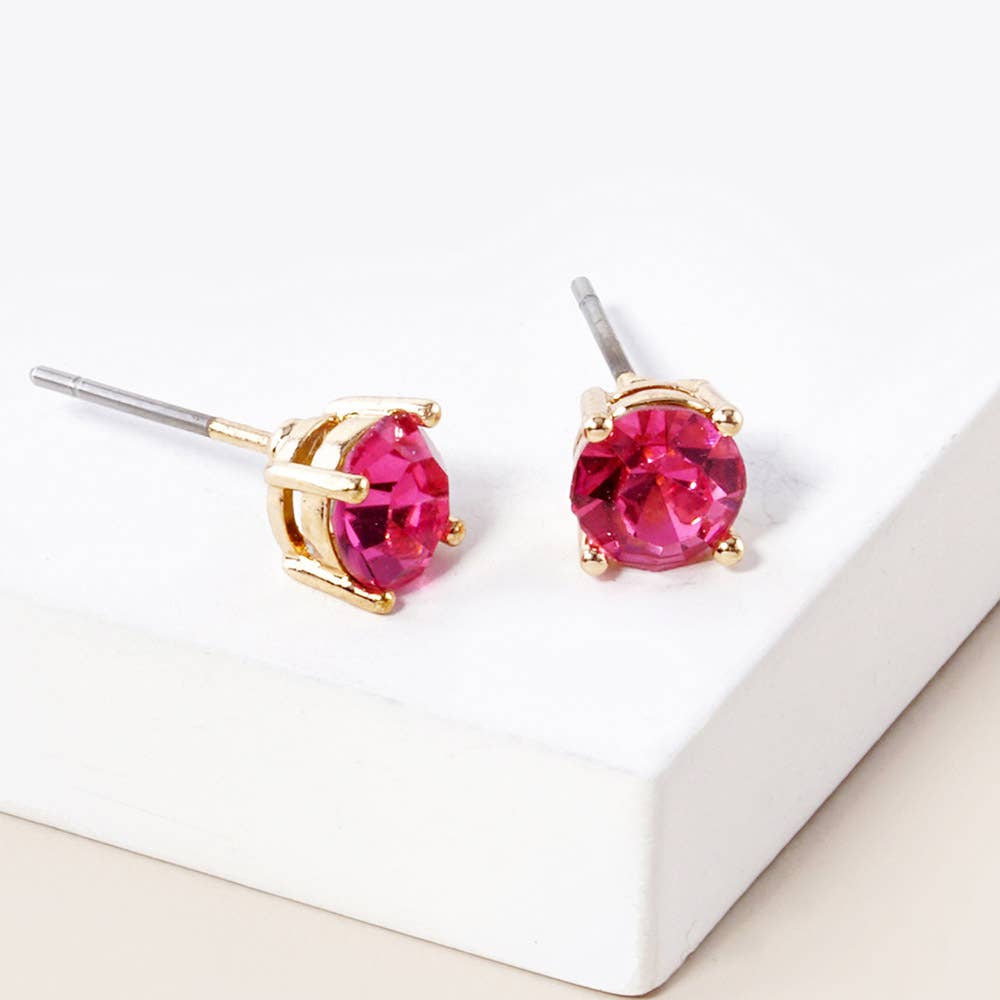 Sensibling Corp. Birthday Stone Cluster Stud Earrings