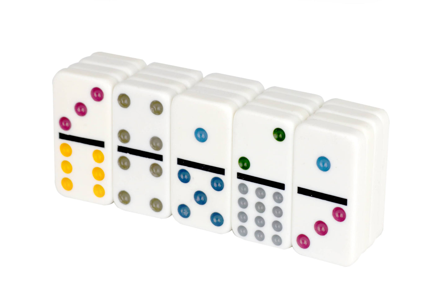 Regal Games - Double 12 Mexican Train Dominoes with DOTS and Plastic Acces