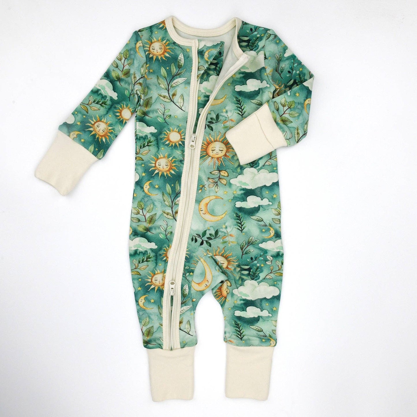 Earthy - Organic Cotton Baby Pajamas 2-Way Zipper Sleeper, Indy